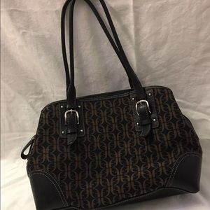 Fossil Handbag casual black gold Snap Closure